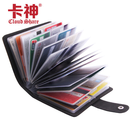 Card Shen card branding clip men ladies new ultra-thin real leather multi-card small card bag box card clamp large capacity bank card transparent documents Korean business 40 card black Card Shen card branding clip men ladies new ultra-thin real leather multi-card small card bag box card clamp large capacity bank card transparent documents Korean business 40 card black