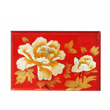 Nine-color jiucai jewelry box Pingyao push light lacquerware Hand-made collections for women’s day gifts Push light lacquer jewelry box Shanxi specialty red gold peony Nine-color jiucai jewelry box Pingyao push light lacquerware Hand-made collections for women’s day gifts Push light lacquer jewelry box Shanxi specialty red gold peony