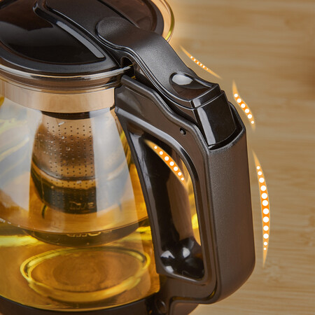 Lilac glass teapot, thick and heat-resistant, filtered scented tea kettle, anti-collision bottom protection, durable office kung fu teacup, glass tea set 1700ml Lilac glass teapot, thick and heat-resistant, filtered scented tea kettle, anti-collision bottom protection, durable office kung fu teacup, glass tea set 1700ml