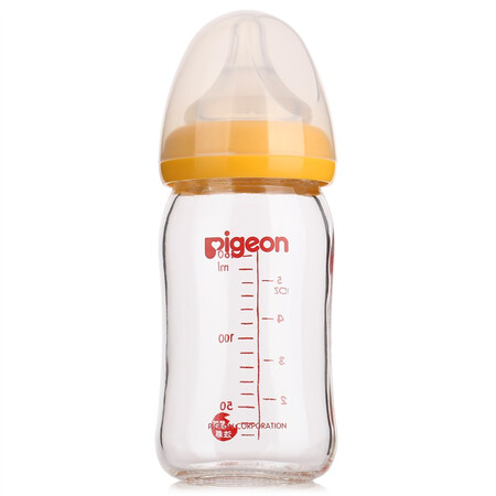 Pigeon Baby Bottle Glass Baby Bottle Newborn Wide-caliber Glass Baby Bottle 160ml Yellow Bottle Cap AA73 Natural Reality SS Code Pigeon Baby Bottle Glass Baby Bottle Newborn Wide-caliber Glass Baby Bottle 160ml Yellow Bottle Cap AA73 Natural Reality SS Code