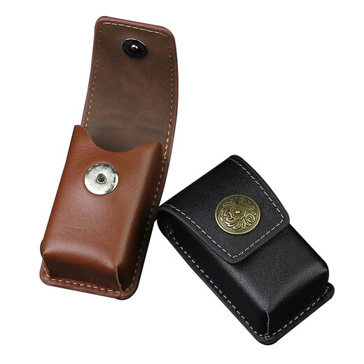 Daiyu Zun's head layer genuine leather folding reading glasses box, portable presbyopia glasses box for men and women, wearable hanging belt, brown (vertical style with clip buckle) Daiyu Zun's head layer genuine leather folding reading glasses box, portable presbyopia glasses box for men and women, wearable hanging belt, brown (vertical style with clip buckle)