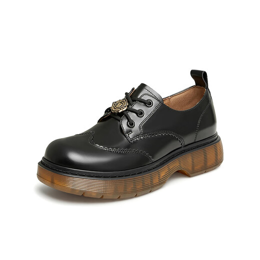 Tianmeiyi Shoes Women's Shoes Shopping Mall Same Style Lace-up Casual College British Retro Women's Shoes CRP22CM3 Black 39 Tianmeiyi Shoes Women's Shoes Shopping Mall Same Style Lace-up Casual College British Retro Women's Shoes CRP22CM3 Black 39
