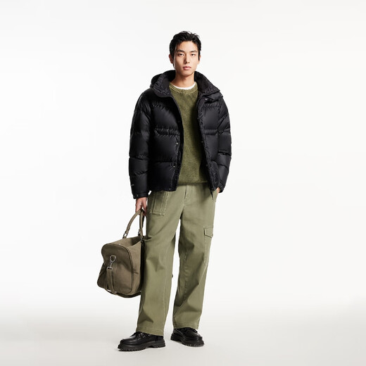 杰克·琼斯(JACK&JONES)冬季简约潮百搭轻盈保暖舒适连帽抗沾湿羽绒服外套男装224412087 E43纯黑色 S 170 杰克·琼斯(JACK&JONES)冬季简约潮百搭轻盈保暖舒适连帽抗沾湿羽绒服外套男装224412087 E43纯黑色 S 170