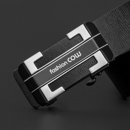 French COW belt for men's toothless automatic buckle cowhide belt for middle-aged and young people simple gift box fashionable versatile trousers belt C-838 silver French COW belt for men's toothless automatic buckle cowhide belt for middle-aged and young people simple gift box fashionable versatile trousers belt C-838 silver