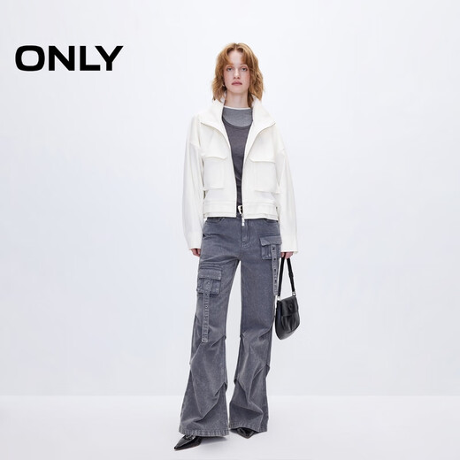 ONLY2025春季新款时尚休闲风短款宽松高领风衣外套女|125136015 A01白鹭色 M ONLY2025春季新款时尚休闲风短款宽松高领风衣外套女|125136015 A01白鹭色 M