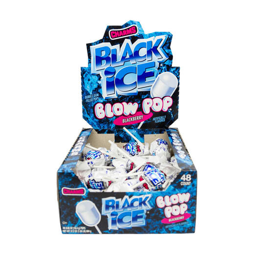 Tootsie Roll Charms Blow Pops, Black Ice Flavor, 48 packs, (3886) Tootsie Roll Charms Blow Pops, Black Ice Flavor, 48 packs, (3886)