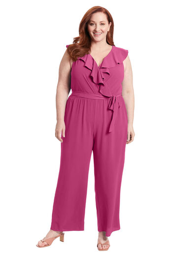 London Times Women's Wrinkled V-neck Sleeveless Jumpsuit Festive Fuchsia 4 Petite
London Times Women's Wrinkled V-neck Sleeveless Jumpsuit Festive Fuchsia 4 Petite