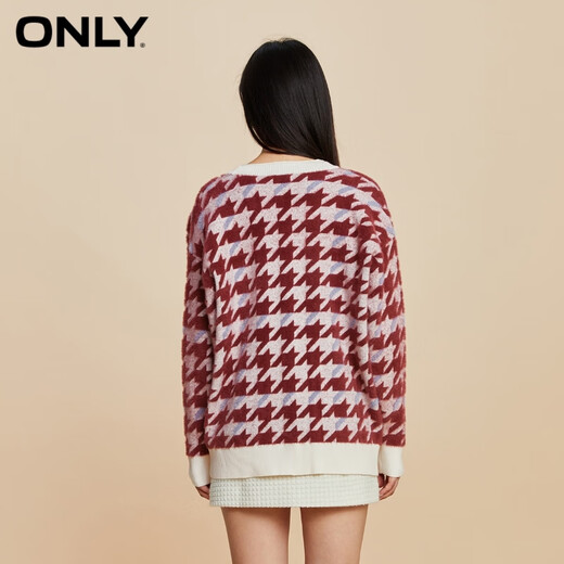 ONLY temperament versatile houndstooth loose V-neck cardigan sweater for women 12343B004 H71 red houndstooth XS 155/76A ONLY temperament versatile houndstooth loose V-neck cardigan sweater for women 12343B004 H71 red houndstooth XS 155/76A