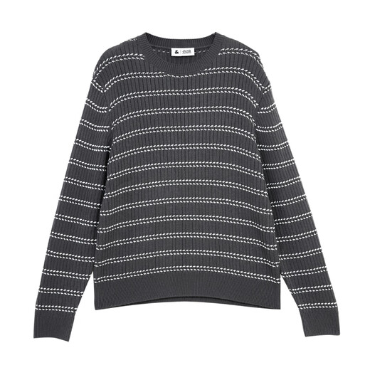 杰克·琼斯(JACK&JONES)男装秋冬男士毛衣肌理感条纹织花基础套头长袖针织衫宽松打底衫男 锻钢灰E39 锻钢灰E39 M 175 杰克·琼斯(JACK&JONES)男装秋冬男士毛衣肌理感条纹织花基础套头长袖针织衫宽松打底衫男 锻钢灰E39 锻钢灰E39 M 175
