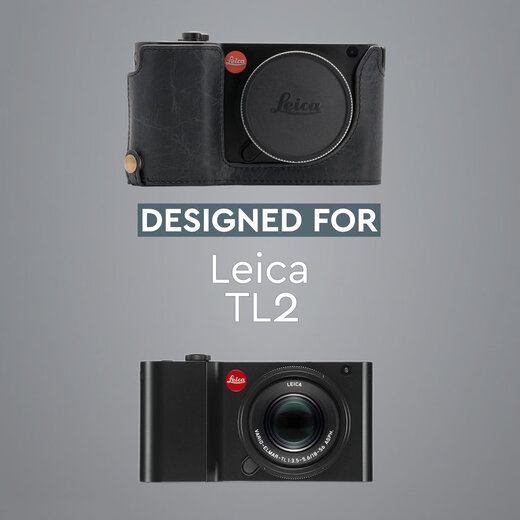Megagear MG1283 Leica TL2 TL Ever Ready Leather Camera Half Case and Strap with Battery Access Black Megagear MG1283 Leica TL2 TL Ever Ready Leather Camera Half Case and Strap with Battery Access Black