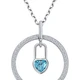 Old Temple Silver Circle Lock Pendant Set Chain Creative Love Lock Internet Celebrity Necklace Women's Zircon Clavicle Chain Korean Style Simple Fashion Jewelry Total Weight: 2.7g Old Temple Silver Circle Lock Pendant Set Chain Creative Love Lock Internet Celebrity Necklace Women's Zircon Clavicle Chain Korean Style Simple Fashion Jewelry Total Weight: 2.7g