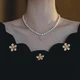 Edel baroque freshwater pearl necklace female opal star pendant design French elegant high-end temperament necklace birthday gift for wife and girlfriend A3Y305 twin star pearl necklace Edel baroque freshwater pearl necklace female opal star pendant design French elegant high-end temperament necklace birthday gift for wife and girlfriend A3Y305 twin star pearl necklace