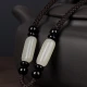 Mountain Jade Pendant Rope Hetian Jade Pendant Rope Jade Jade Pendant Rope Hand-woven Pullover Men's and Women's Necklace Rope Optimization Hetian Jade + Black Onyx-Brown Mountain Jade Pendant Rope Hetian Jade Pendant Rope Jade Jade Pendant Rope Hand-woven Pullover Men's and Women's Necklace Rope Optimization Hetian Jade + Black Onyx-Brown