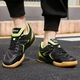Pull back sports sneakers low top thick bottom non-slip table tennis shoes breathable mesh shoes men and women couple shoes shock-absorbing floor table tennis shoes non-slip breathable table tennis shoes 103HC black/fluorescent green 42/standard size Pull back sports sneakers low top thick bottom non-slip table tennis shoes breathable mesh shoes men and women couple shoes shock-absorbing floor table tennis shoes non-slip breathable table tennis shoes 103HC black/fluorescent green 42/standard size
