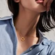Saturday Blessing ZLF New Year's Gift Gold Necklace Women's 5G Pure Gold Square Circle Geometric Pendant Jewelry Price 40+5cm - 3.9g Saturday Blessing ZLF New Year's Gift Gold Necklace Women's 5G Pure Gold Square Circle Geometric Pendant Jewelry Price 40+5cm - 3.9g