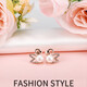 Dorivia swan pearl earrings simple sweet freshwater pearl earrings rose gold ZZE046 Dorivia swan pearl earrings simple sweet freshwater pearl earrings rose gold ZZE046