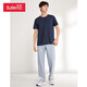 Baleno Baleno short-sleeved t-shirt men's cotton fashion solid color round neck loose top simple basic youth fashion comfortable compassionate casual bottoming shirt round neck-B85 L Baleno Baleno short-sleeved t-shirt men's cotton fashion solid color round neck loose top simple basic youth fashion comfortable compassionate casual bottoming shirt round neck-B85 L