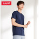 Baleno Baleno short-sleeved t-shirt men's cotton fashion solid color round neck loose top simple basic youth fashion comfortable compassionate casual bottoming shirt round neck-02B medium blue XL Baleno Baleno short-sleeved t-shirt men's cotton fashion solid color round neck loose top simple basic youth fashion comfortable compassionate casual bottoming shirt round neck-02B medium blue XL