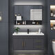 Yanfeng modern light luxury smart mirror ceramic integrated basin cabinet bathroom cabinet combination bathroom hotel wind vanity sink small apartment washbasin cabinet iron gray 0.8m ceramic basin + ordinary mirror cabinet with installation Yanfeng modern light luxury smart mirror ceramic integrated basin cabinet bathroom cabinet combination bathroom hotel wind vanity sink small apartment washbasin cabinet iron gray 0.8m ceramic basin + ordinary mirror cabinet with installation
