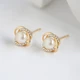 QIMEILA Jewelry Accessories Freshwater Pearl Earrings Korean Retro French Elegant Temperament High-end Stud Earrings Trendy Christmas Gifts QIMEILA Jewelry Accessories Freshwater Pearl Earrings Korean Retro French Elegant Temperament High-end Stud Earrings Trendy Christmas Gifts