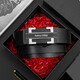 French COW belt for men's toothless automatic buckle cowhide belt for middle-aged and young people simple gift box fashionable versatile trousers belt C-838 silver French COW belt for men's toothless automatic buckle cowhide belt for middle-aged and young people simple gift box fashionable versatile trousers belt C-838 silver