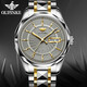Swiss famous watch Europin watches men's automatic mechanical watch men's high-end waterproof luminous dual calendar watch simple business brand national watch Valentine's Day gift for father and husband Swiss-Golden Grey Surface Swiss famous watch Europin watches men's automatic mechanical watch men's high-end waterproof luminous dual calendar watch simple business brand national watch Valentine's Day gift for father and husband Swiss-Golden Grey Surface