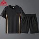 Lake rooster sports suit men's summer short-sleeved T-shirt new elastic comfortable breathable thin section quick-drying casual underwear 8805 gray 3XL about 145-160 catties Lake rooster sports suit men's summer short-sleeved T-shirt new elastic comfortable breathable thin section quick-drying casual underwear 8805 gray 3XL about 145-160 catties