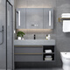 Yanfeng light luxury bathroom cabinet mirror cabinet combination simple modern rock board integrated wash basin bathroom vanity bathroom cabinet set 1.0m rock board ceramic basin + smart square mirror + installation Yanfeng light luxury bathroom cabinet mirror cabinet combination simple modern rock board integrated wash basin bathroom vanity bathroom cabinet set 1.0m rock board ceramic basin + smart square mirror + installation