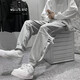 Yaoqu YAO QU casual pants men's spring and autumn loose-fitting harem pants tide brand wild high street port style ins boys sports pants gray XL Yaoqu YAO QU casual pants men's spring and autumn loose-fitting harem pants tide brand wild high street port style ins boys sports pants gray XL