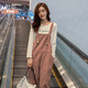 Jingqi pregnant women overalls spring and autumn fashion tooling trend mother wear pants casual loose pregnant mothers autumn clothes pink XL Jingqi pregnant women overalls spring and autumn fashion tooling trend mother wear pants casual loose pregnant mothers autumn clothes pink XL