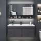 Yanfeng modern light luxury smart mirror ceramic integrated basin cabinet bathroom cabinet combination bathroom hotel wind vanity sink small apartment washbasin cabinet iron gray 0.8m ceramic basin + ordinary mirror cabinet with installation Yanfeng modern light luxury smart mirror ceramic integrated basin cabinet bathroom cabinet combination bathroom hotel wind vanity sink small apartment washbasin cabinet iron gray 0.8m ceramic basin + ordinary mirror cabinet with installation