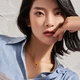 Saturday Blessing ZLF New Year's Gift Gold Necklace Women's 5G Pure Gold Square Circle Geometric Pendant Jewelry Price 40+5cm - 3.9g Saturday Blessing ZLF New Year's Gift Gold Necklace Women's 5G Pure Gold Square Circle Geometric Pendant Jewelry Price 40+5cm - 3.9g