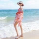 Yifu swimsuit women's bikini three-piece set Korean hot spring boxer fashion slim Korean ins split swimsuit orange 2XL Yifu swimsuit women's bikini three-piece set Korean hot spring boxer fashion slim Korean ins split swimsuit orange 2XL