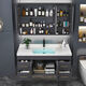 Yanfeng modern light luxury smart mirror ceramic integrated basin cabinet bathroom cabinet combination bathroom hotel wind vanity sink small apartment washbasin cabinet iron gray 0.8m ceramic basin + ordinary mirror cabinet with installation Yanfeng modern light luxury smart mirror ceramic integrated basin cabinet bathroom cabinet combination bathroom hotel wind vanity sink small apartment washbasin cabinet iron gray 0.8m ceramic basin + ordinary mirror cabinet with installation