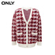 ONLY temperament versatile houndstooth loose V-neck cardigan sweater for women 12343B004 H71 red houndstooth XS 155/76A ONLY temperament versatile houndstooth loose V-neck cardigan sweater for women 12343B004 H71 red houndstooth XS 155/76A