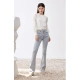 ochirly denim trousers women's 2022 new autumn dress flared trousers slim fit and thin 1WY312164N denim blue 610 L170/74A ochirly denim trousers women's 2022 new autumn dress flared trousers slim fit and thin 1WY312164N denim blue 610 L170/74A