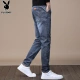 Playboy PLAYBOY jeans men's trend spring and summer casual pants men's loose business straight all-match trousers blue gray 32 Playboy PLAYBOY jeans men's trend spring and summer casual pants men's loose business straight all-match trousers blue gray 32