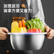 Chuidahuang 304 stainless steel basin sieve, enlarged and thickened seasoning basin, vegetable basin and basin, 304 stainless steel drain basin 26CM 1 piece Chuidahuang 304 stainless steel basin sieve, enlarged and thickened seasoning basin, vegetable basin and basin, 304 stainless steel drain basin 26CM 1 piece