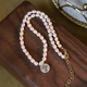 Edel baroque freshwater pearl necklace female opal star pendant design French elegant high-end temperament necklace birthday gift for wife and girlfriend A3Y305 twin star pearl necklace Edel baroque freshwater pearl necklace female opal star pendant design French elegant high-end temperament necklace birthday gift for wife and girlfriend A3Y305 twin star pearl necklace