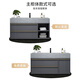 Yanfeng light luxury bathroom cabinet mirror cabinet combination simple modern rock board integrated wash basin bathroom vanity bathroom cabinet set 1.0m rock board ceramic basin + smart square mirror + installation Yanfeng light luxury bathroom cabinet mirror cabinet combination simple modern rock board integrated wash basin bathroom vanity bathroom cabinet set 1.0m rock board ceramic basin + smart square mirror + installation