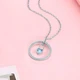 Old Temple Silver Circle Lock Pendant Set Chain Creative Love Lock Internet Celebrity Necklace Women's Zircon Clavicle Chain Korean Style Simple Fashion Jewelry Total Weight: 2.7g Old Temple Silver Circle Lock Pendant Set Chain Creative Love Lock Internet Celebrity Necklace Women's Zircon Clavicle Chain Korean Style Simple Fashion Jewelry Total Weight: 2.7g