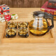 Lilac glass teapot, thick and heat-resistant, filtered scented tea kettle, anti-collision bottom protection, durable office kung fu teacup, glass tea set 1700ml Lilac glass teapot, thick and heat-resistant, filtered scented tea kettle, anti-collision bottom protection, durable office kung fu teacup, glass tea set 1700ml