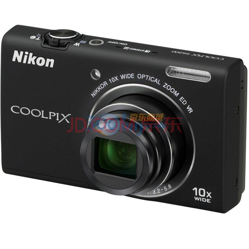 尼康（Nikon） COOLPIX S6200 便携数码相机 黑色（1602万像素 2.7寸屏 10倍光变 25mm广角 滤镜）