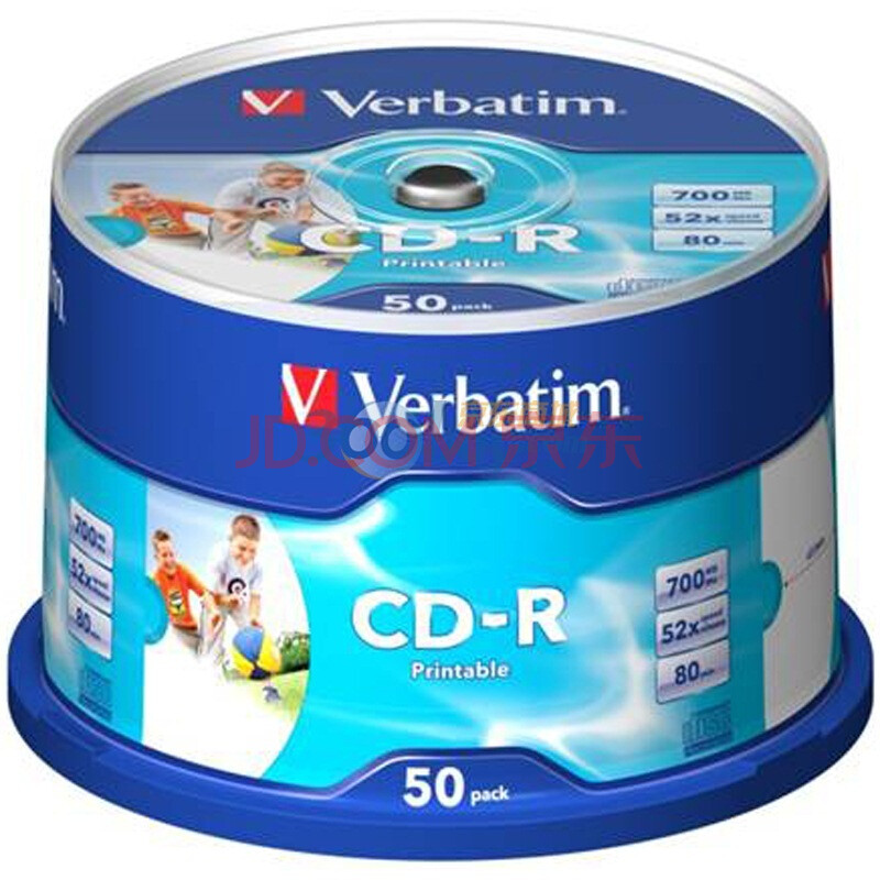 威宝（Verbatim）CD-R  52速 700M  桶装50P  白金可打印 刻录盘