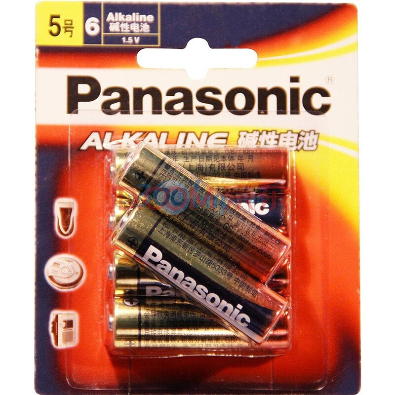 松下（Panasonic） LR6BCH/6B 高性能碱性电池5号6粒卡装