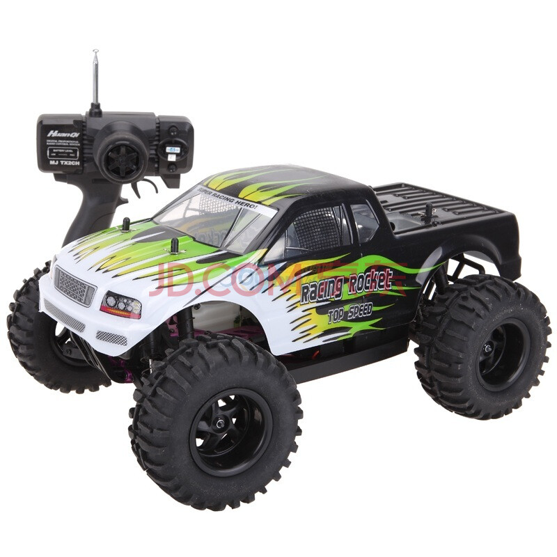 【环奇四驱油动大脚模型HQ721(1:10)】环奇 1:10 燃油引擎四驱大脚拼装模型遥控车 白黑绿三色\/HQ721图片