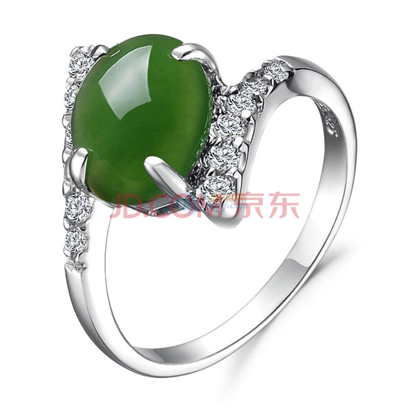 【纳克斯<em>戒指</em>】lux-<em>women</em>-天然和田玉镶嵌<em>戒指</em>