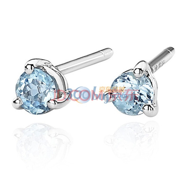 【卓思华耳钉】卓思华 18K金镶海蓝宝石耳钉