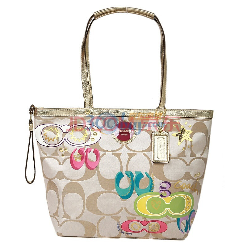 【蔻驰女包】COACH蔻驰 新款poppy彩色C标单肩女包 