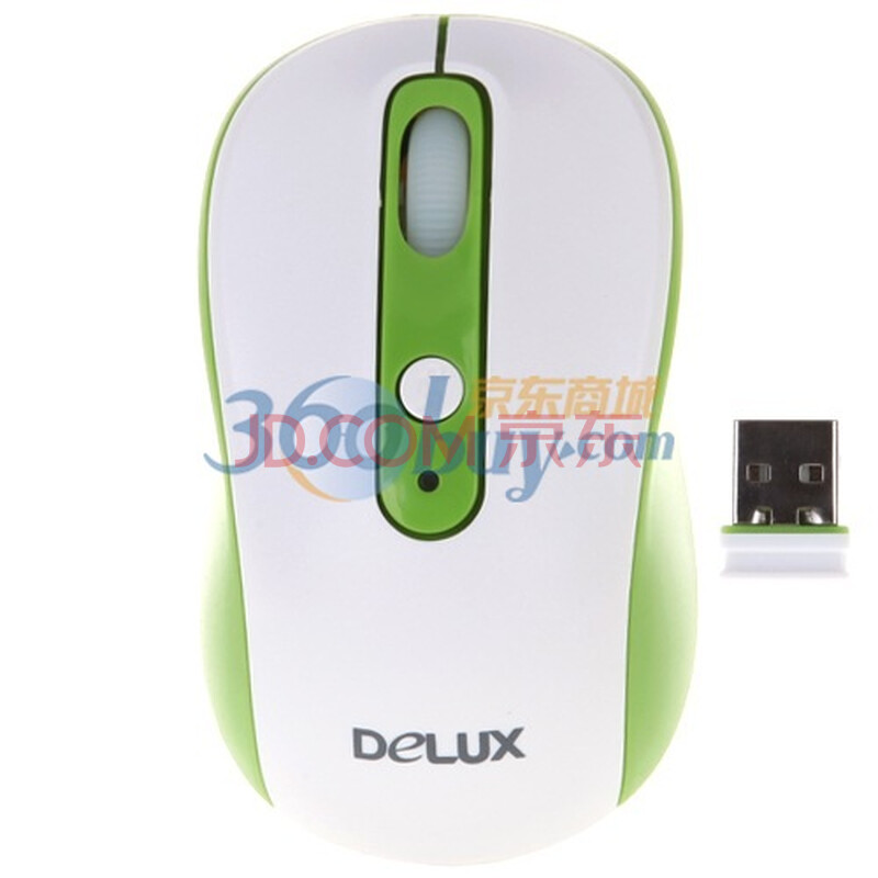 多彩（Delux）M102GB 无线鼠标 白绿